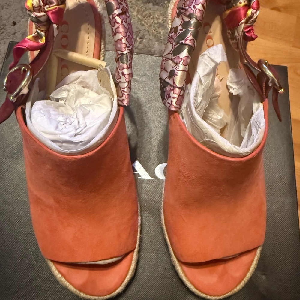 Coach Poppy Suede Wedge Sandal